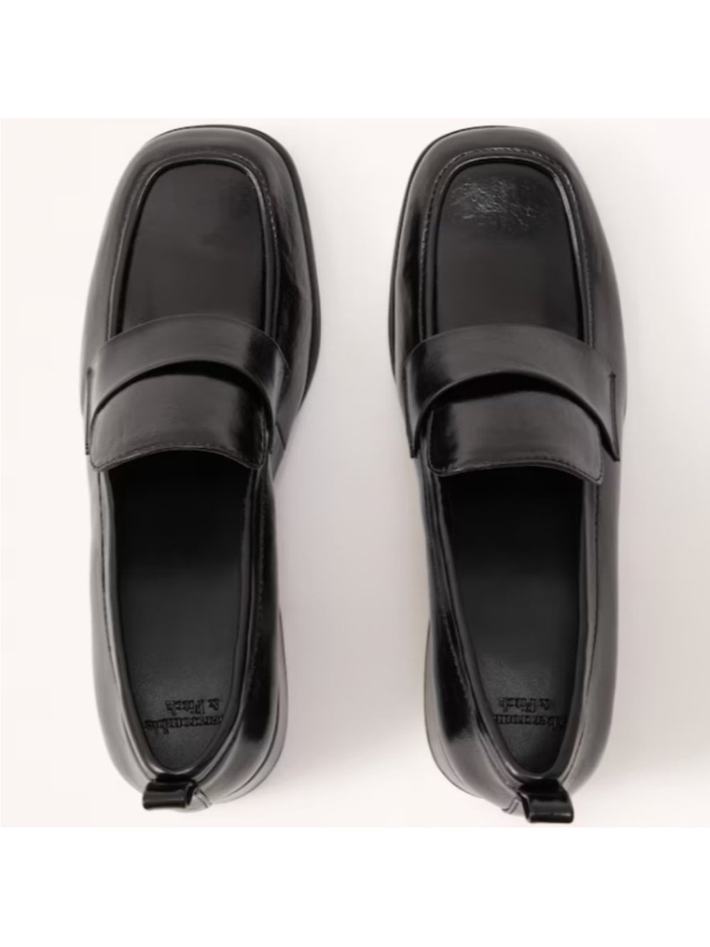 Abercrombie & Fitch Black Leather Penny Loafers for Men
